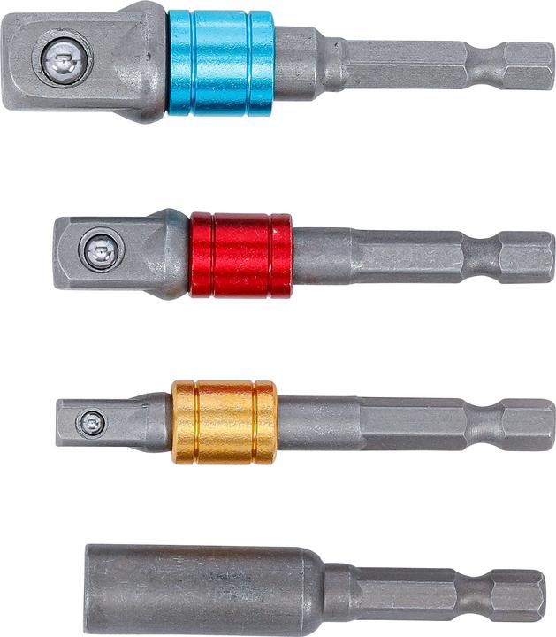 Produktbild BGS Adaptersatz für Bohrer | farbig | Antrieb Aussensechskant 6,3 mm (1/4") | Abtrieb Aussenvierkant