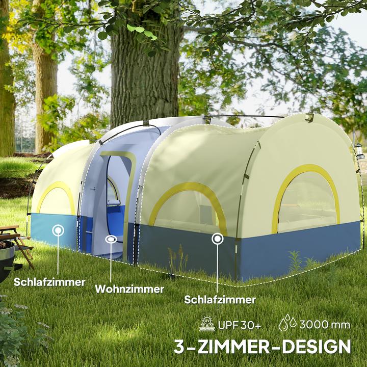 Produktbild Outsunny Campingzelt Oxfordstoff, Fiberglas Dunkelblau+Weiss (6 Personen)