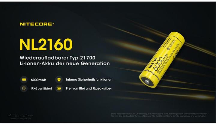 Actual product image Nitecore NL2160 (1 pcs., 21700, 6000 mAh)