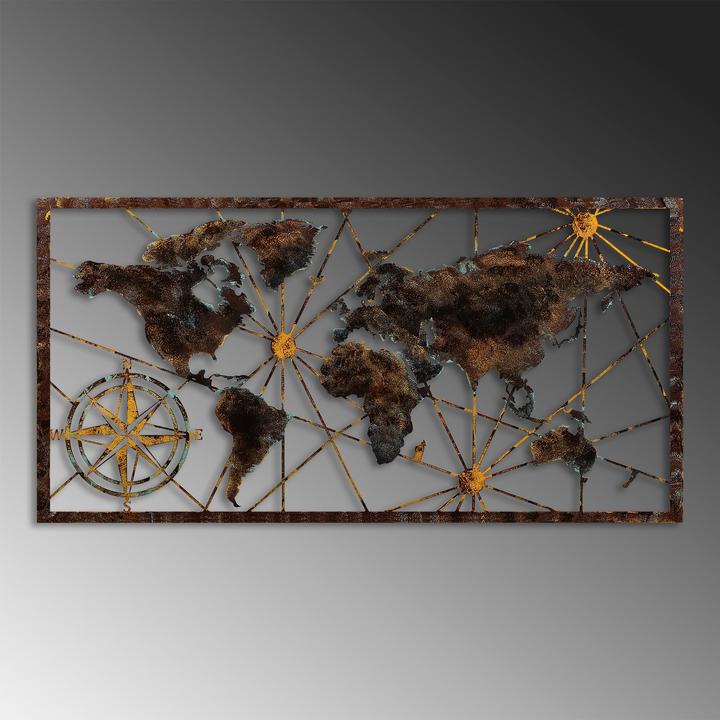 Actual product image Wallxpert Metal World Map (120 x 60 cm)