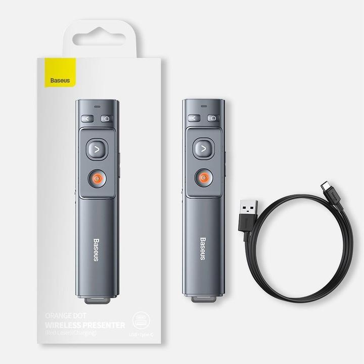 Produktbild Baseus Orange Dot Wireless Presenter (Red Laser)(Charging) Grey