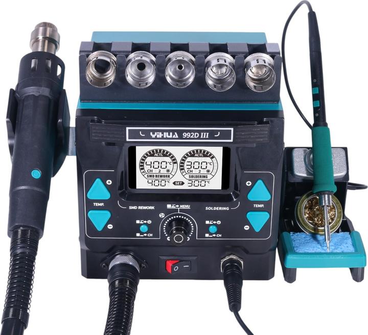 Actual product image Yihua 992D-III 2in1 1220W Präzision Lötstation und Rework Station