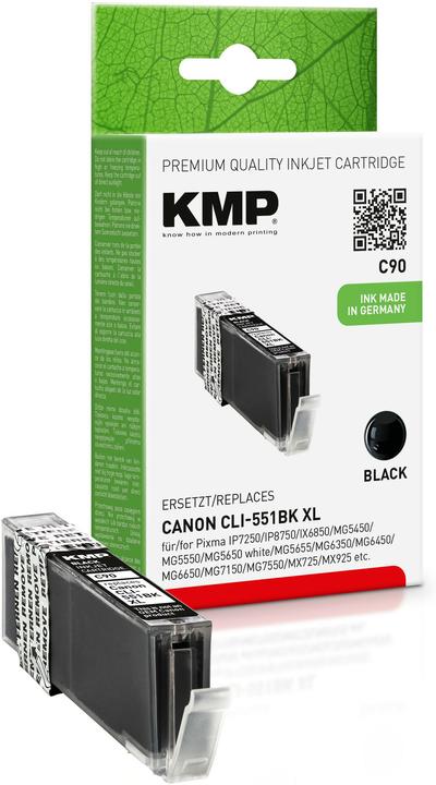 KMP C90 ink cartridge comp. with Canon CLI-551 BK XL (FC)