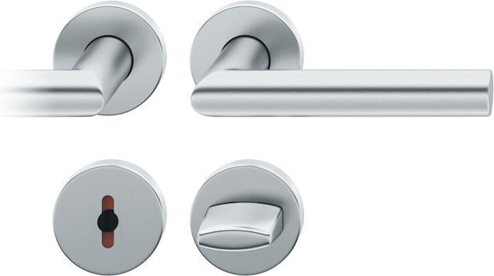 FSB Garniture à rosette 12 1076 acier inoxydable F69 rond WC-R8 DIN gauche / droite D/D (Poignée de porte)