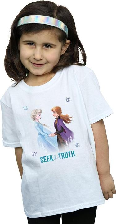 Actual product image Disney Girls Frozen 2 Elsa And Anna Seek The Truth Cotton T-Shirt (152, 158)