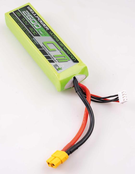 Produktbild Wellpower LIPO AKKU ULTIMA GT II 2600 mAh / 11,1 Volt 3S 40/80C CH5/8 XT-60 (11.10 V, 2600 mAh)