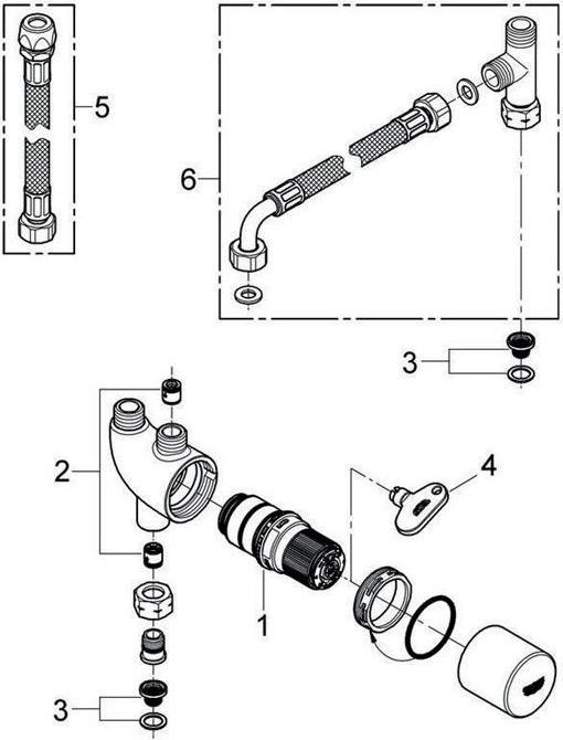 Actual product image Grohe Grohtherm Micro Undercounter Thermostat