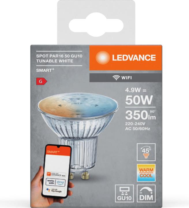 Immagine prodotto Ledvance Spot Wifi Smart+ (GU10, 5 W, 350 lm, 1 x, G)