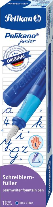 Actual product image Pelikan Fountain pen o junior P68L, blue ergonomic soft grip zone, stainless steel nib with (Blue, 1 x)