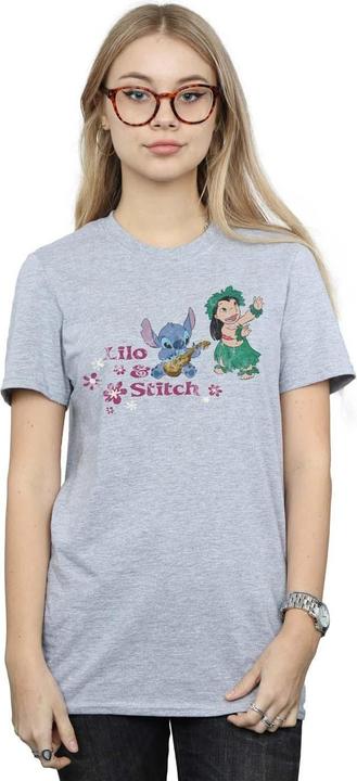 Actual product image Disney Womens/Ladies Lilo And Stitch Hawaii Cotton Boyfriend T-Shirt (5XL)