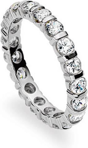 Immagine prodotto Natsumi Schmuck Anello Alliance in oro bianco 18K/750 con incastonatura a barra di zirconi 53 / 16,8 mm Ø (53, Oro 750/18 K)