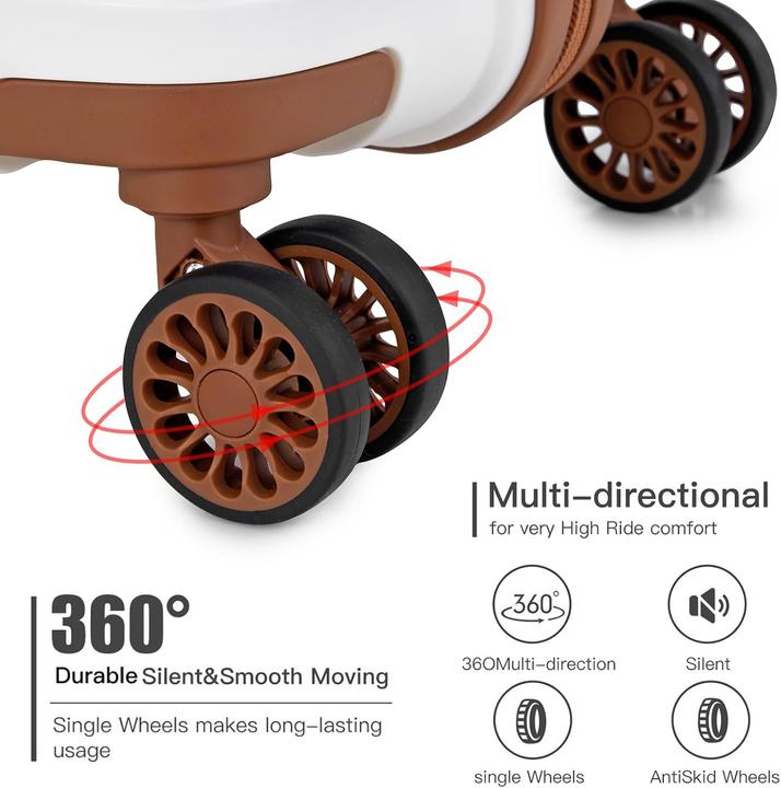 Produktbild Kono Hartschalenkoffer-Set mit Beautycase (4-teilig) (Handgepäck (bis 50l), M (50 - 90l), L (90 - 115l))