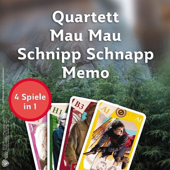 Produktbild ASS Altenburg 22584064 - Harry Potter - Quartett 4 in 1, Kartenspiel, für 2-4 Spieler, ab 4 Jahren (Deutsch)