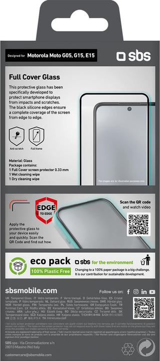 Produktbild SBS Glas Displayschutz Full Cover für Motorola G05/G15/E15 (1 Stück, Motorola Moto G51 5G)