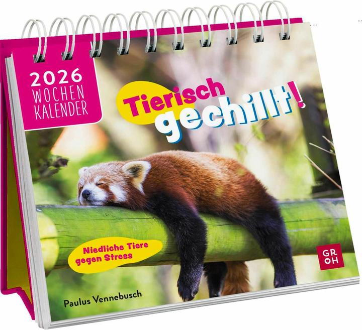 Mini-Wochenkalender 2026: Tierisch gechillt! (Deutsch)