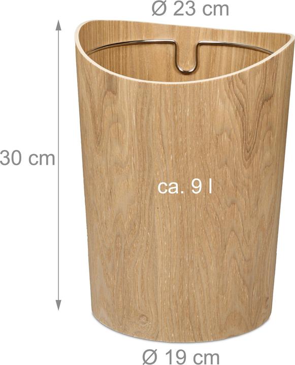 Actual product image Relaxdays Wooden waste bin (9 l)