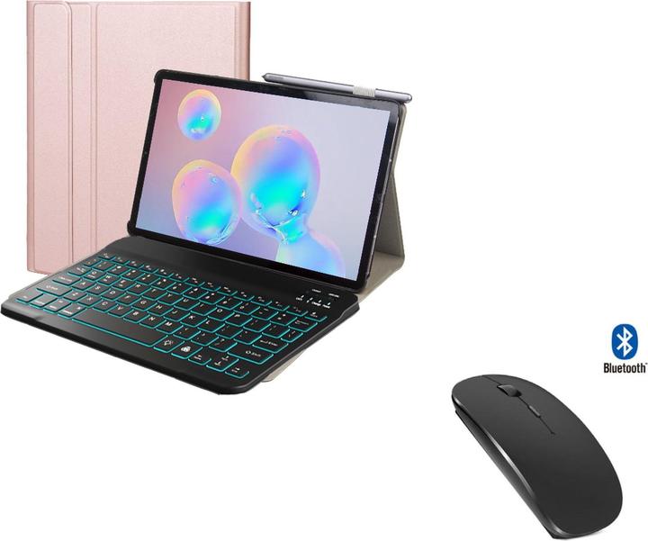 Actual product image Lobwerk 3in1 Bluetooth Keyboard (White) + Mouse + Cover for Samsung Galaxy Tab A7 T500 T505 10.4 inch Case (X)