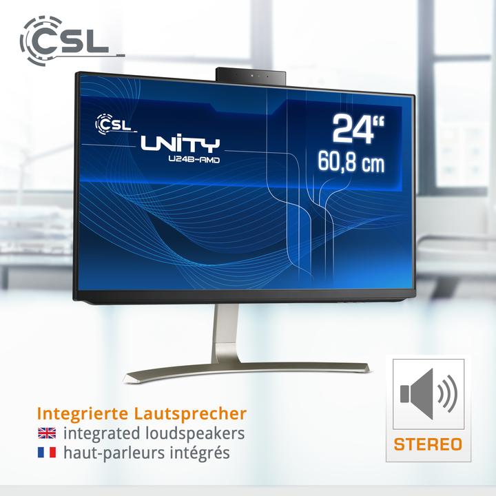 Actual product image CSL All-in-One-PC Unity U24B-AMD / 5700G / 4000 GB / 64 GB / Windows 11 Pro (AMD Ryzen 7 5700G, 64 GB, 4000 GB, AMD Radeon Graphics)
