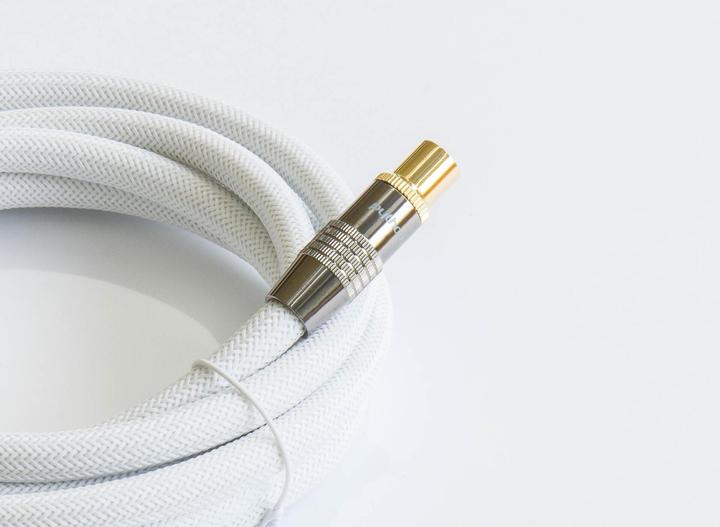 Actual product image Python SAT antenna cable, IEC/coax plug to socket gold-plated, shielding 120 db, 75 Ohm, nylon braiding (120 dB, Antenna cable)