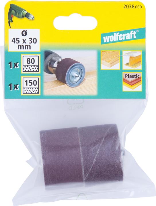 Produktbild wolfcraft wolfcraft 1 Schleifzylinder ø45x30mm (80, 150)