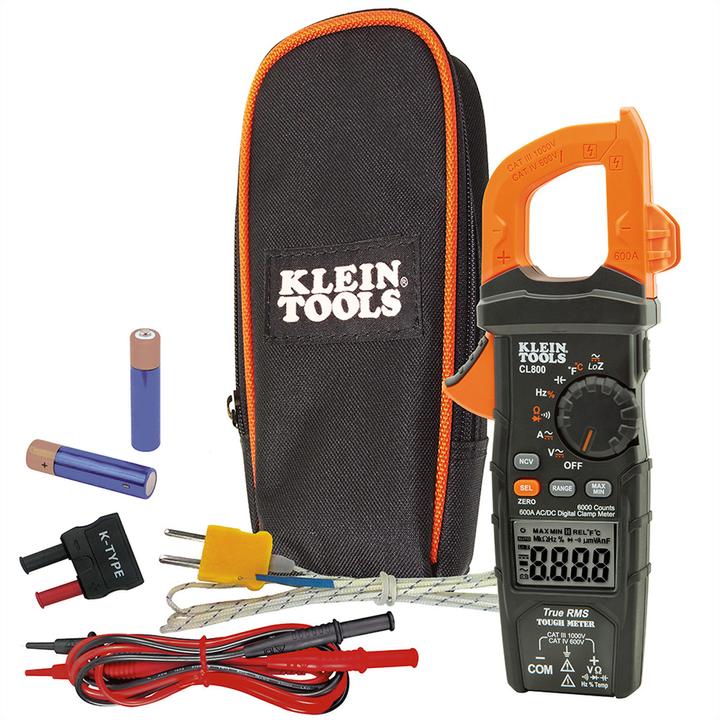 Image du produit Klein Tools CL800 Pince ampèremétrique numérique AC/DC avec réglage automatique de la plage (CL800) (CAT IV 600V)