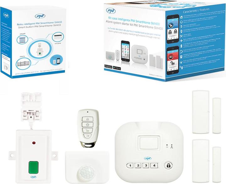 Produktbild PNI SmartHome SM400 Smart-Home-Paket + SmartHome SM433 Smart-Relais zum Öffnen von Toren und Tür