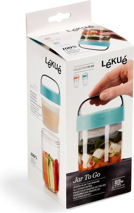 Produktbild Lékué Jar To Go türkis, gross 60 cl, Ø9.2 cm H 18.8 cm