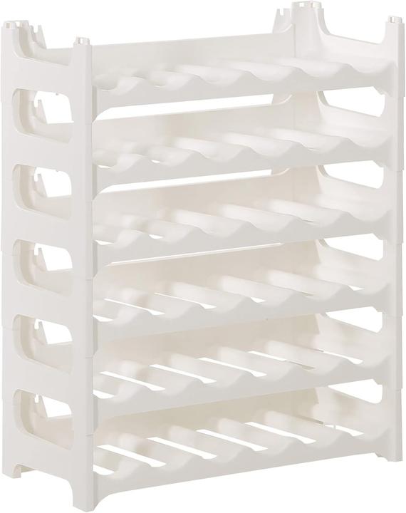 Actual product image Novaliv Wine rack for 36 bottles | Bottle rack white | Shelf sturdy plastic (White, 6)