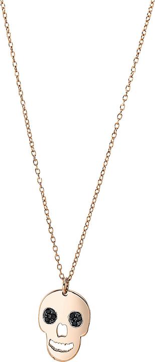 Goldberg Diamant Collier 14 kt RG "Skull", Fassung schwarz rhodiniert (Rotgold)