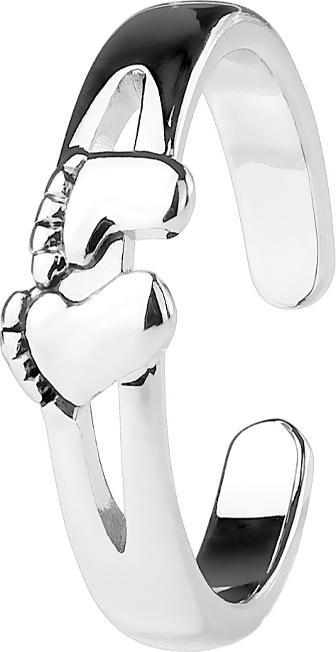 Actual product image Star Piercing Ring silver with baby feet (Brass)