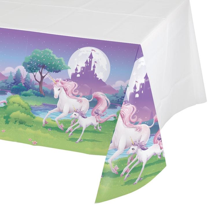 Actual product image Creative Converting Unicorn Fantasy Plastic Bordered Party Table Cover