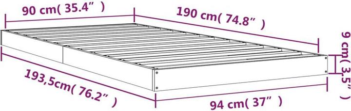 Produktbild VidaXL Bett Kiefer (90 x 190 cm)