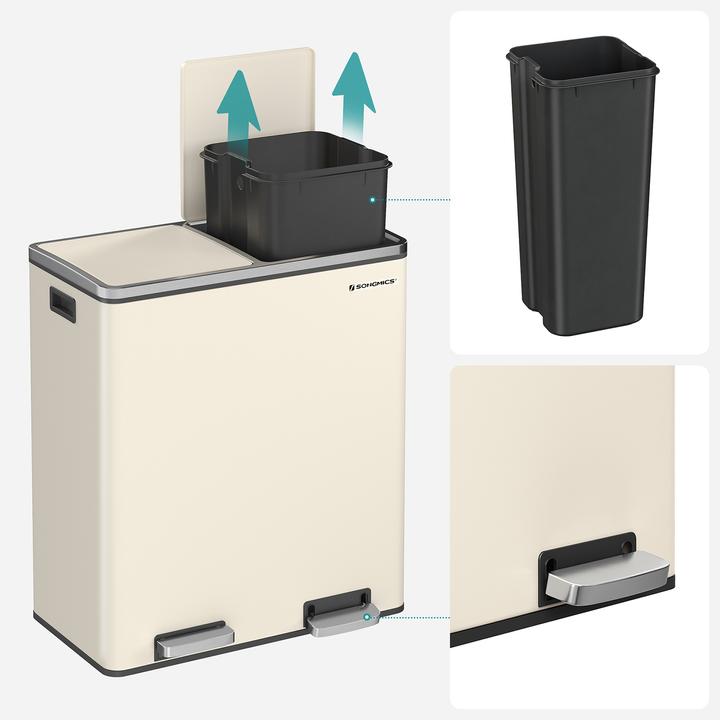 Immagine prodotto Songmics Cestino dei rifiuti con coperchio e contenitore interno (60 l)
