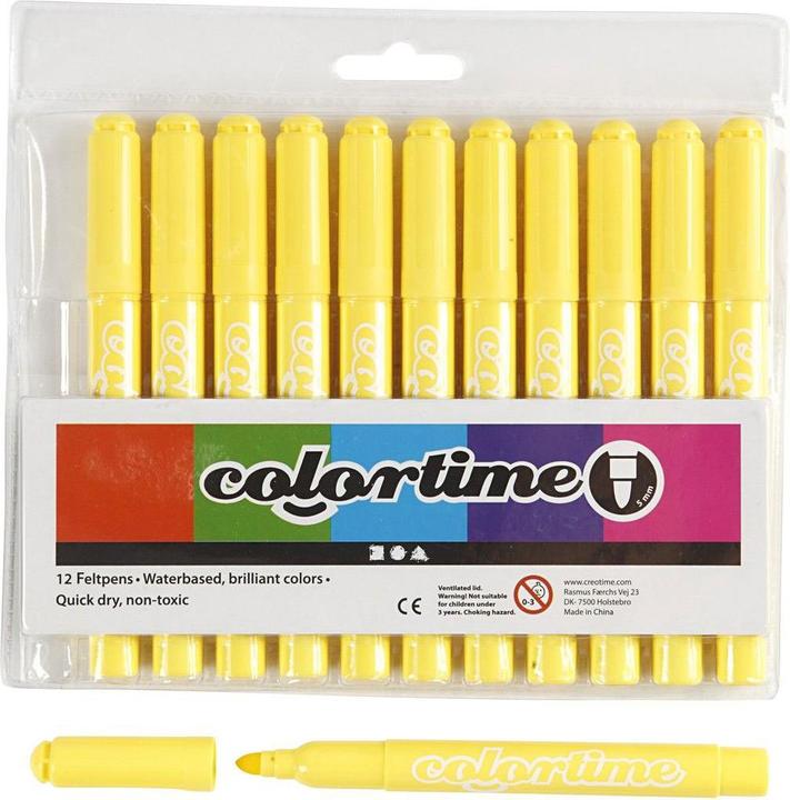 Image du produit Creativ Company Marqueur jumbo bleu clair, 12p. (Jaune citron, 5 mm, 12 x)