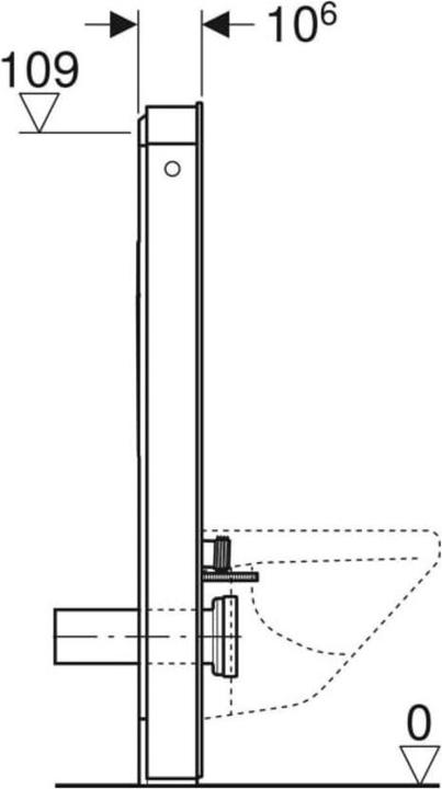 Actual product image Geberit Monolith PLUS sanitary module for wall-mounted toilet, 114cm, water connection center back