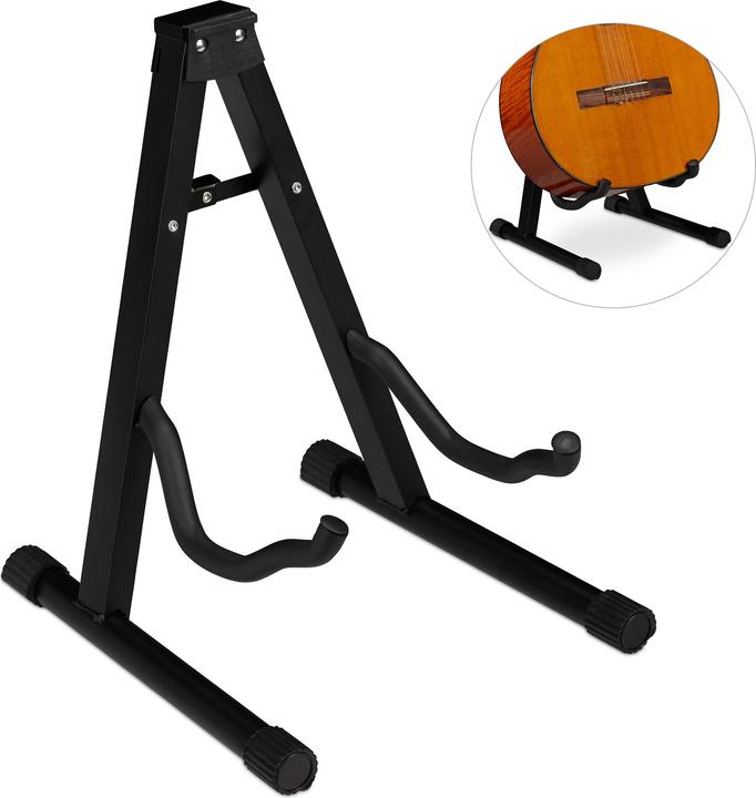 Relaxdays Guitar Stand, Foldable (Guitar, Electric guitar, Electric bass)