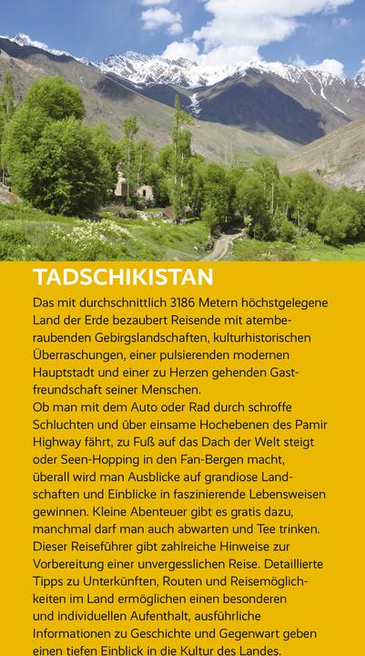 Immagine prodotto Reiseführer Tadschikistan (Tedesco, Dagmar Schreiber, 2025)