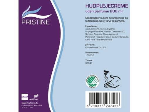Produktbild Multi Hudcreme Pristine Svanemaerket uden Parfume/1 parbener 25% fedt 200 ml,200 ml/tub