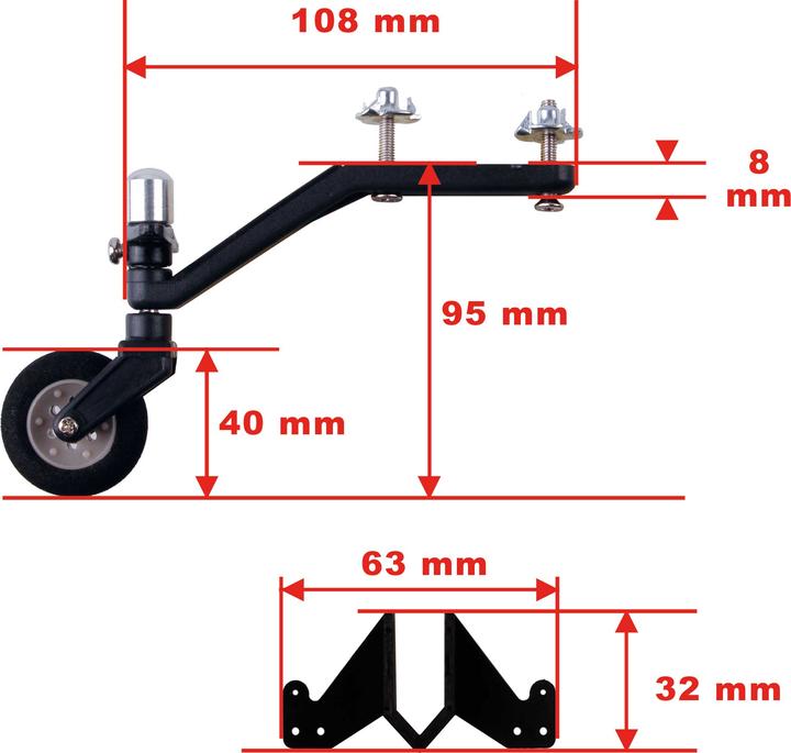 Immagine prodotto Modellbau Lindinger set carrello di atterraggio posteriore classe 90-120