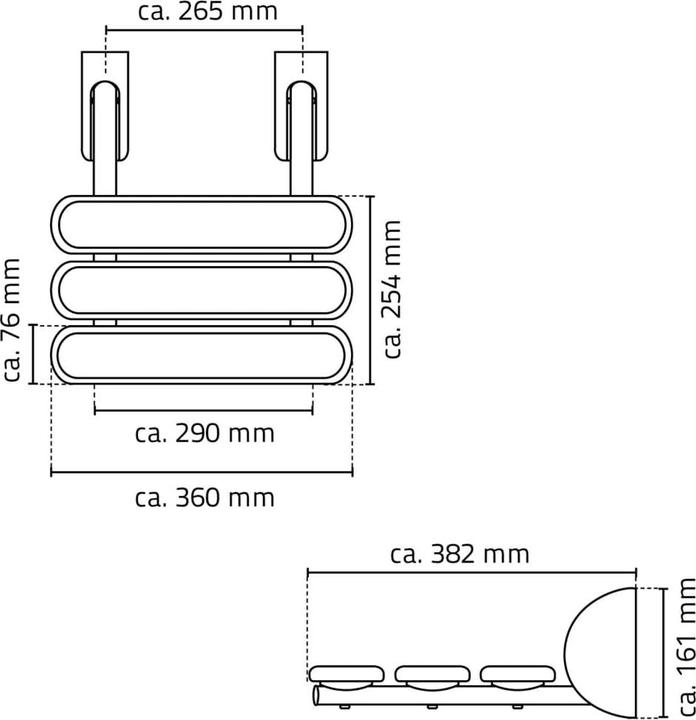 Produktbild Ridder Duschklappsitz Sitzfläche grau (130 kg)