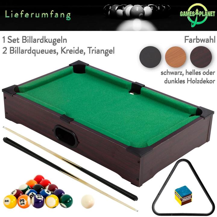 Immagine prodotto Games Planet Mini tavolo da biliardo NANO + accessori, nero