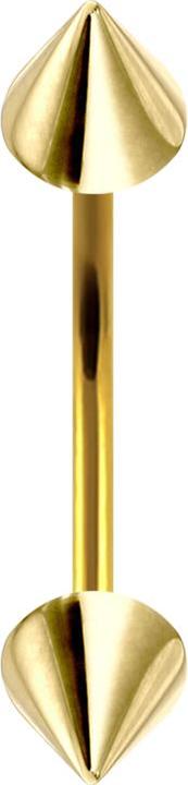 Star Piercing Micro Banane vergoldet mit zwei Cones (Chirurgenstahl 316L)