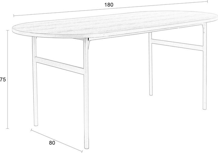 Produktbild Zuiver Table Marcio Black (180 x 80 x 75 cm)