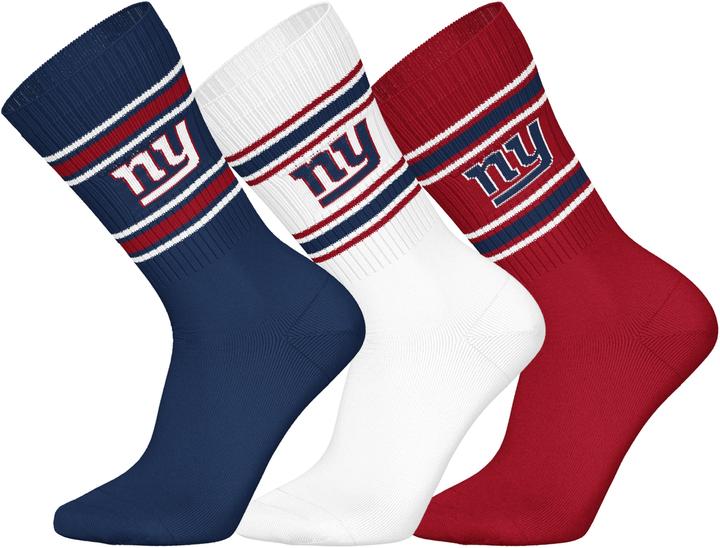 Barefoot New York Giants 3pk Crew Socks 39-42 (39 - 42)