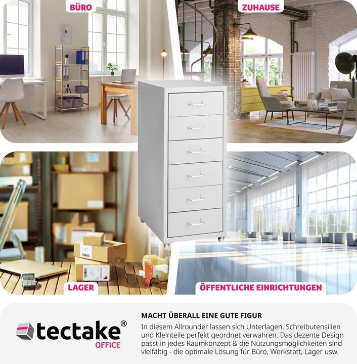 Produktbild tectake Rollcontainer (41 x 28 x 69 cm)