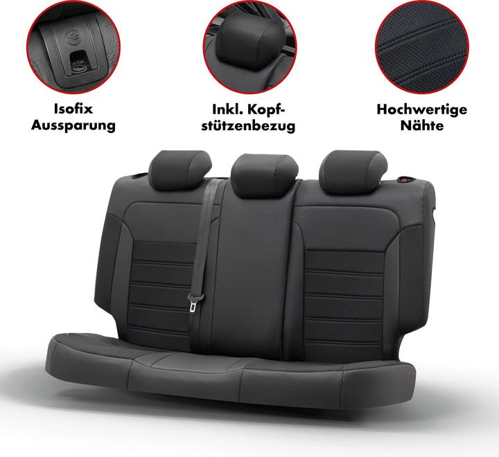 Image du produit Walser Housse de siège pour Opel Corsa D (S07) 07/2006-08/2014, 1 housse de banquette arrière