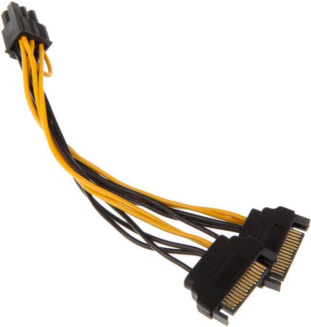 Produktbild Akasa 2x 15-Pin-SATA auf 1x 6-Pin-PCIe Adapter