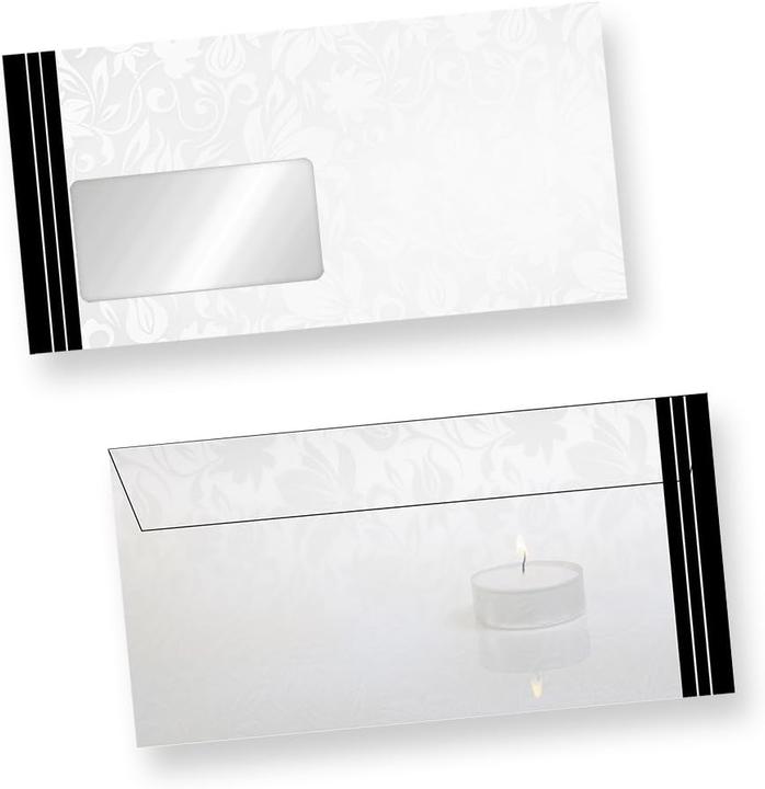 Image du produit Tatmotive Trauer-Briefumschläge mit Fenster (1000 Stück) DIN lang (DIN long (11 x 22 cm), 1000 x)