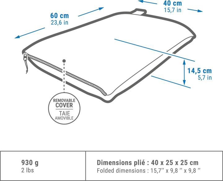 Actual product image Quechua Camping pillow - XL Ultim Comfort (Head & neck pillow)