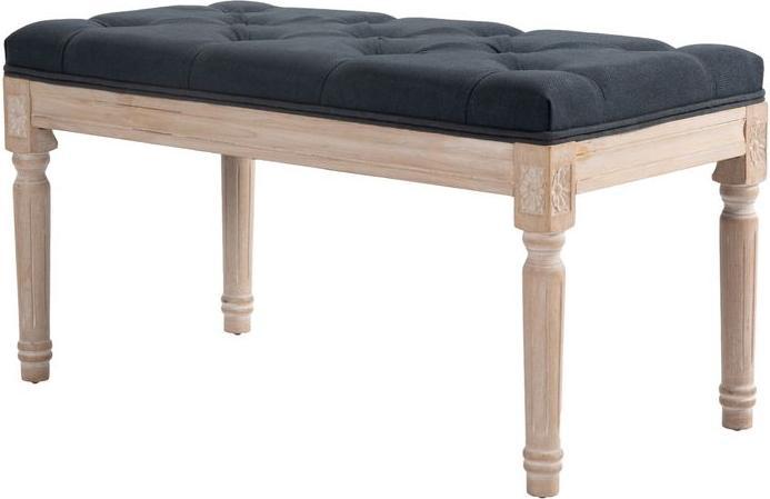 Produktbild Swisshandel24 Polsterbank Sitzbank Vintage Bettbank, Flurbank mit Knöpfen, Leinenoptik, bis 120 kg Belastbar, 80x4 (80 cm)